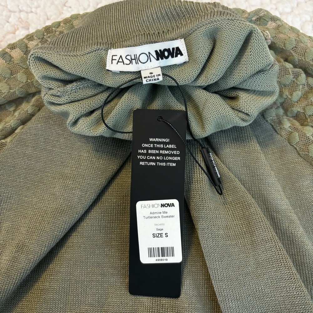 Fashion Nova Green Admire Me Turtleneck Sweater - Sage - Picture 8 of 8